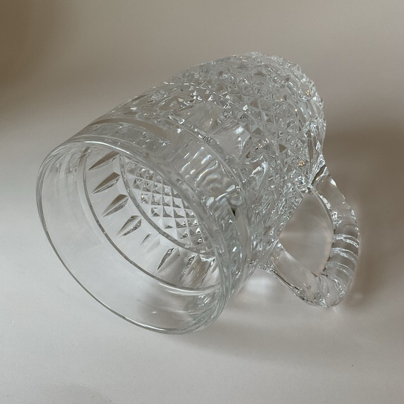 Bohemian Czech Cut Crystal Diamond Point Mugs Set of 2 Vintage 1980s - Picture 9 of 16